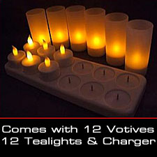 Rechargeable Tea Light Candles Residential Set 12